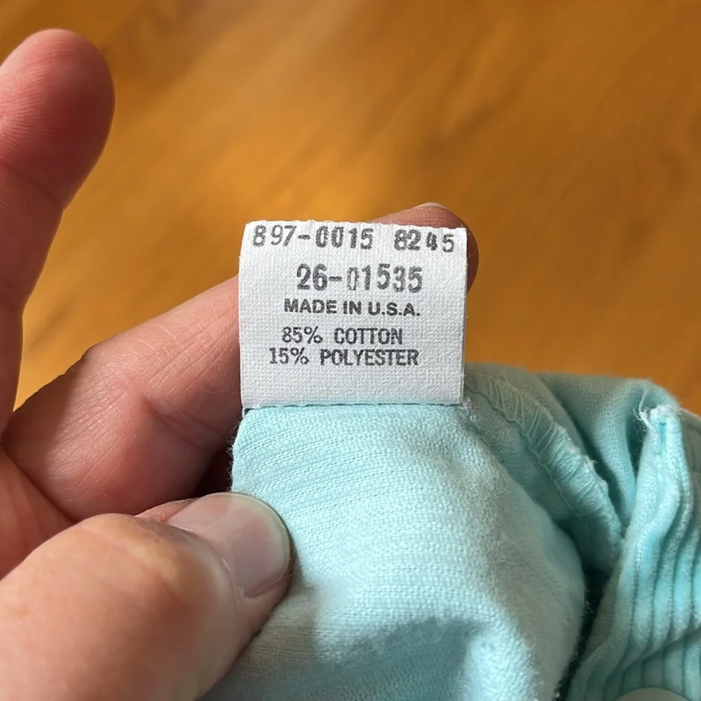Oshkosh B’gosh vintage made in the USA corduroy overalls size 12 mo light aqua